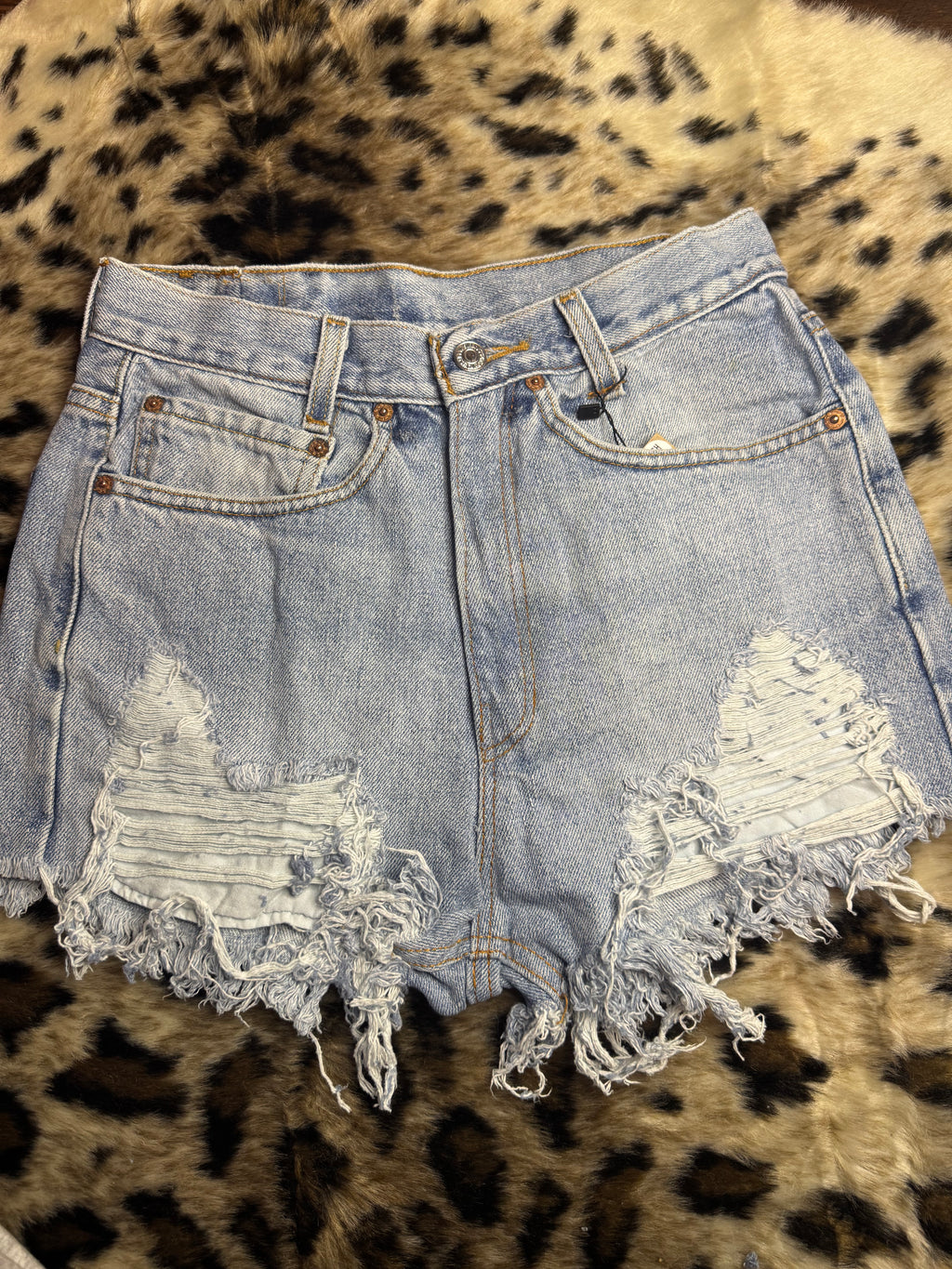 Upcycled High-Rise denim cutoff