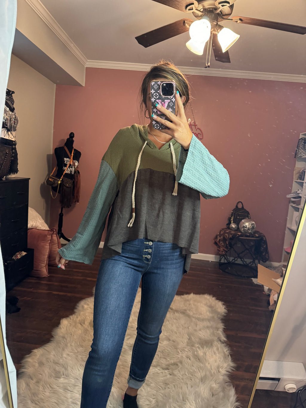 Colorblock Wide Sleeve Top