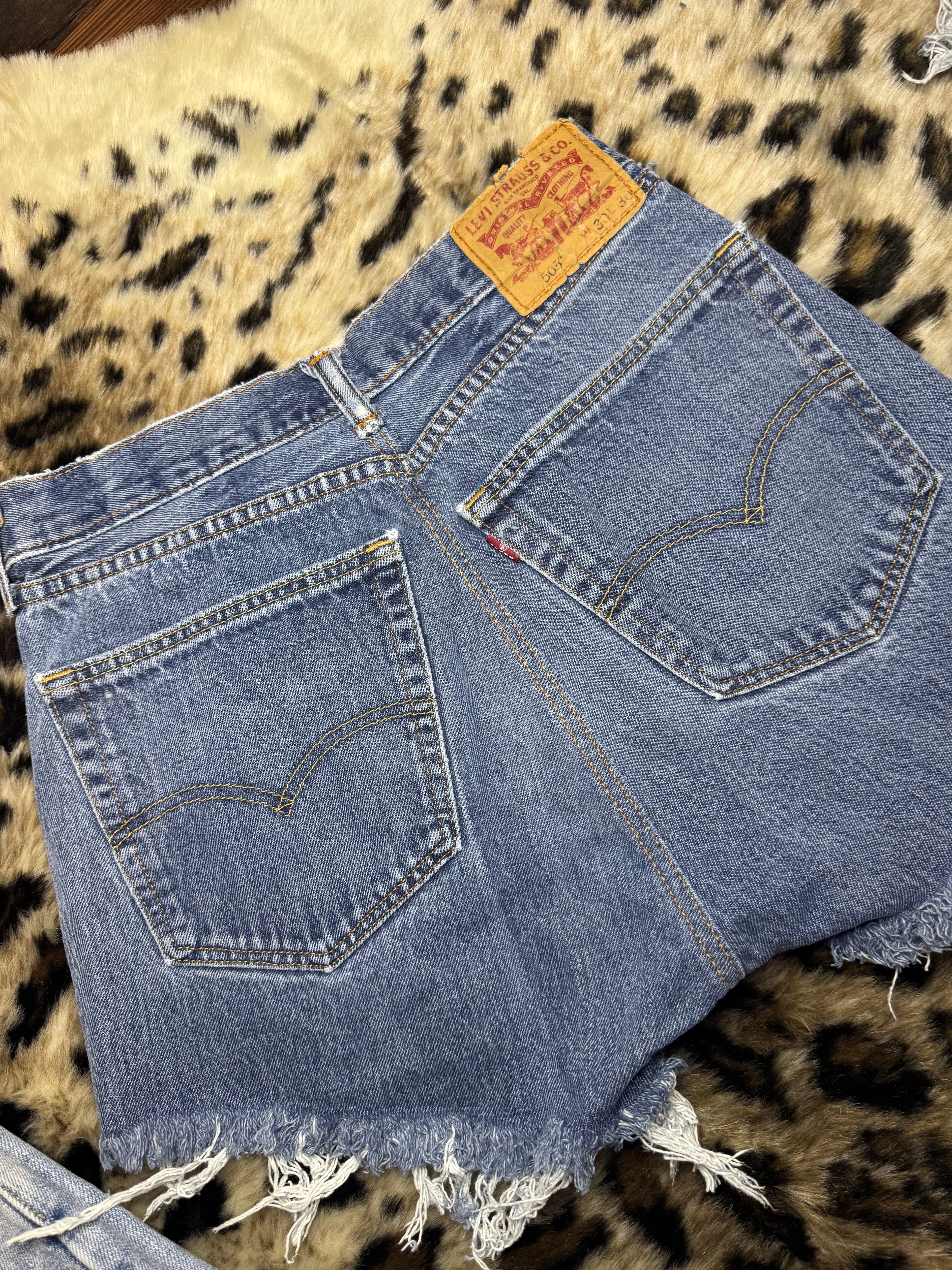 Upcycled High-Rise denim cutoff