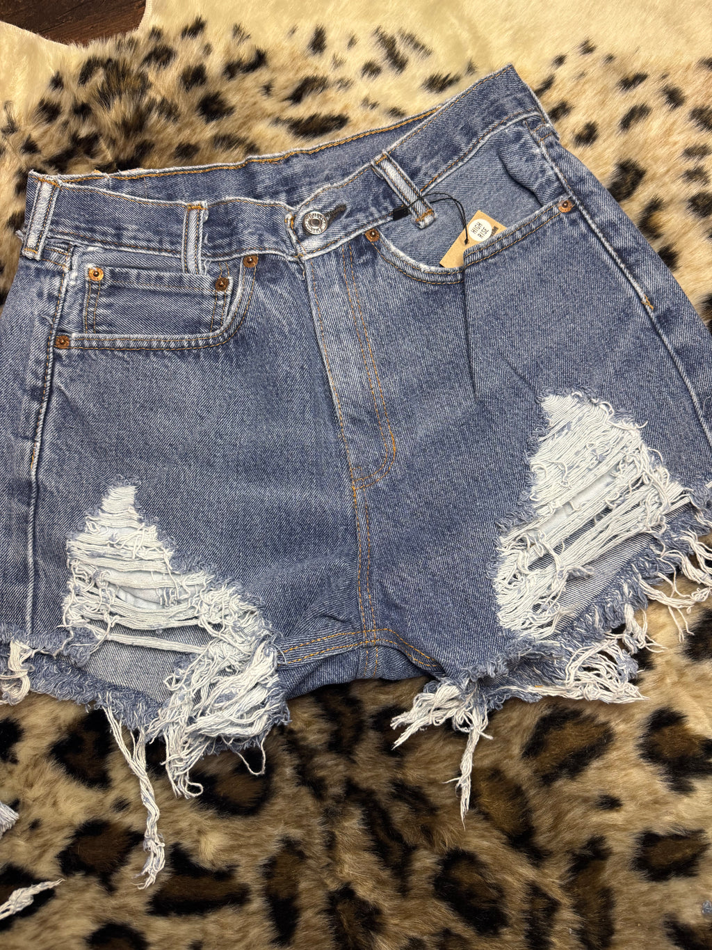 Upcycled High-Rise denim cutoff