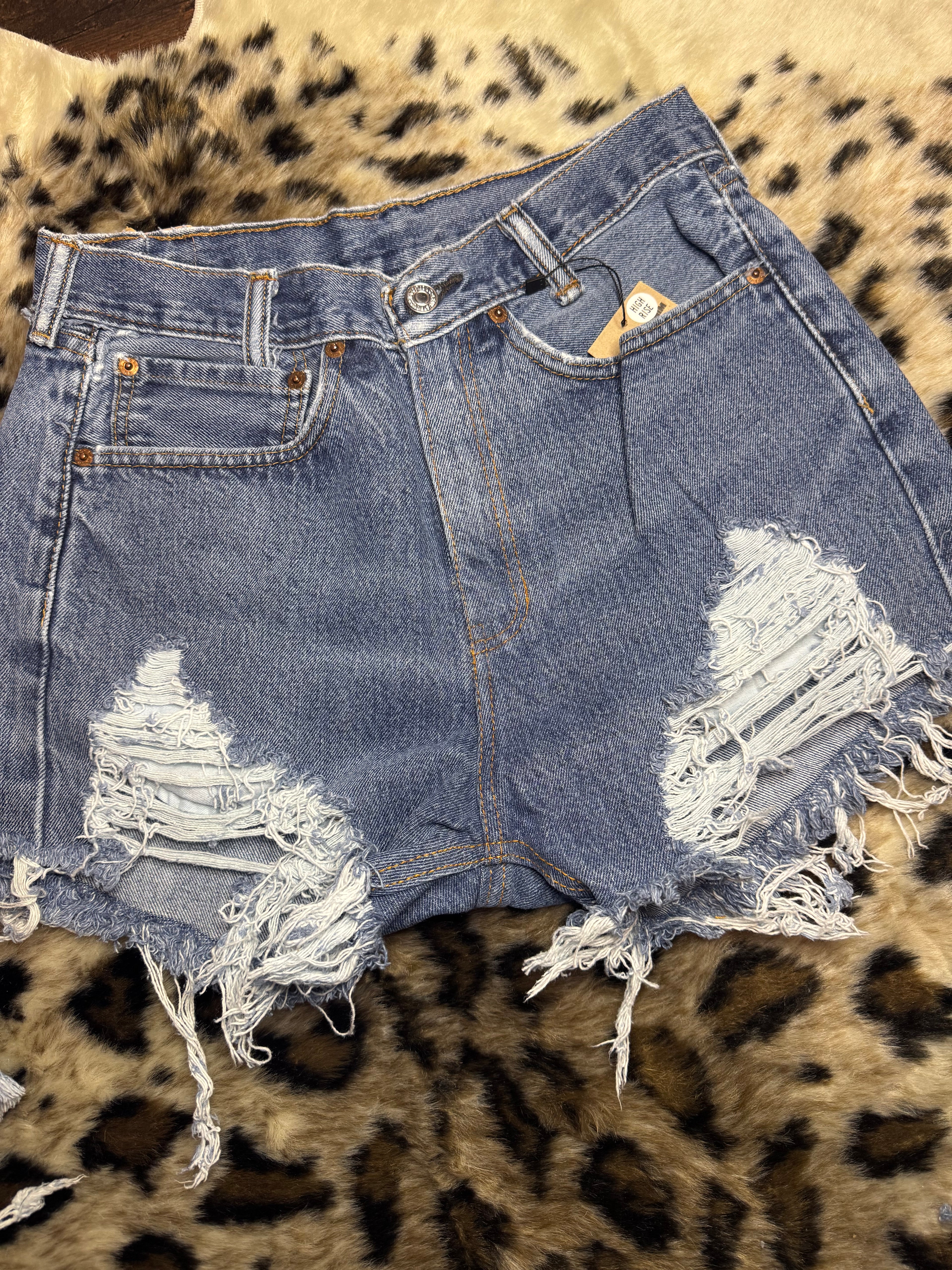 Upcycled High-Rise denim cutoff