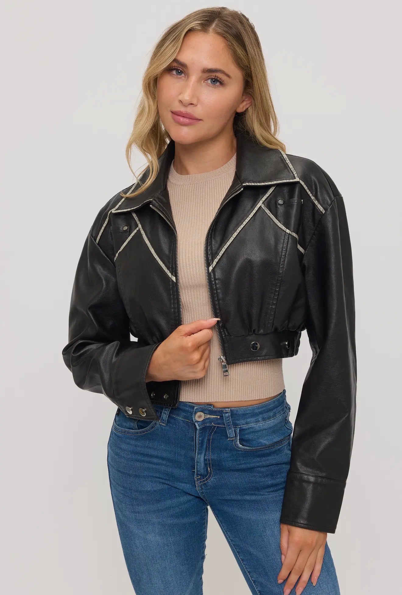 Voltage Cropped Moto Jacket