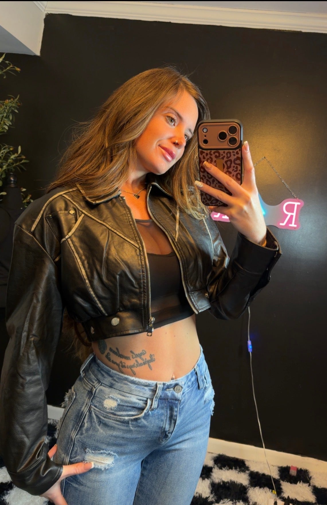 Voltage Cropped Moto Jacket