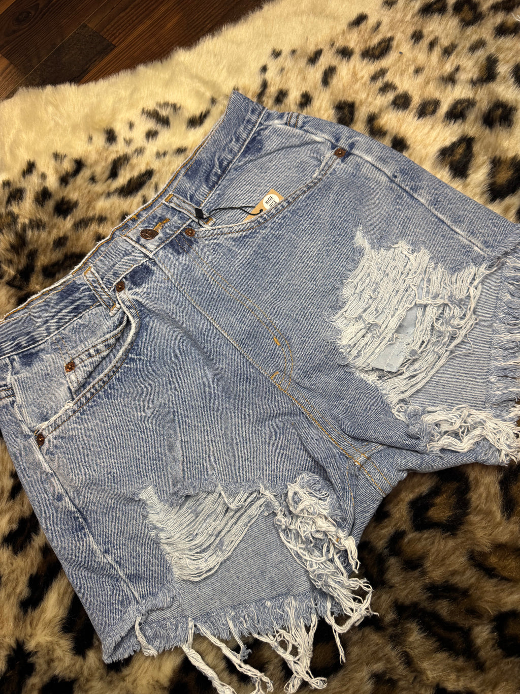 Upcycled High-Rise denim cutoff