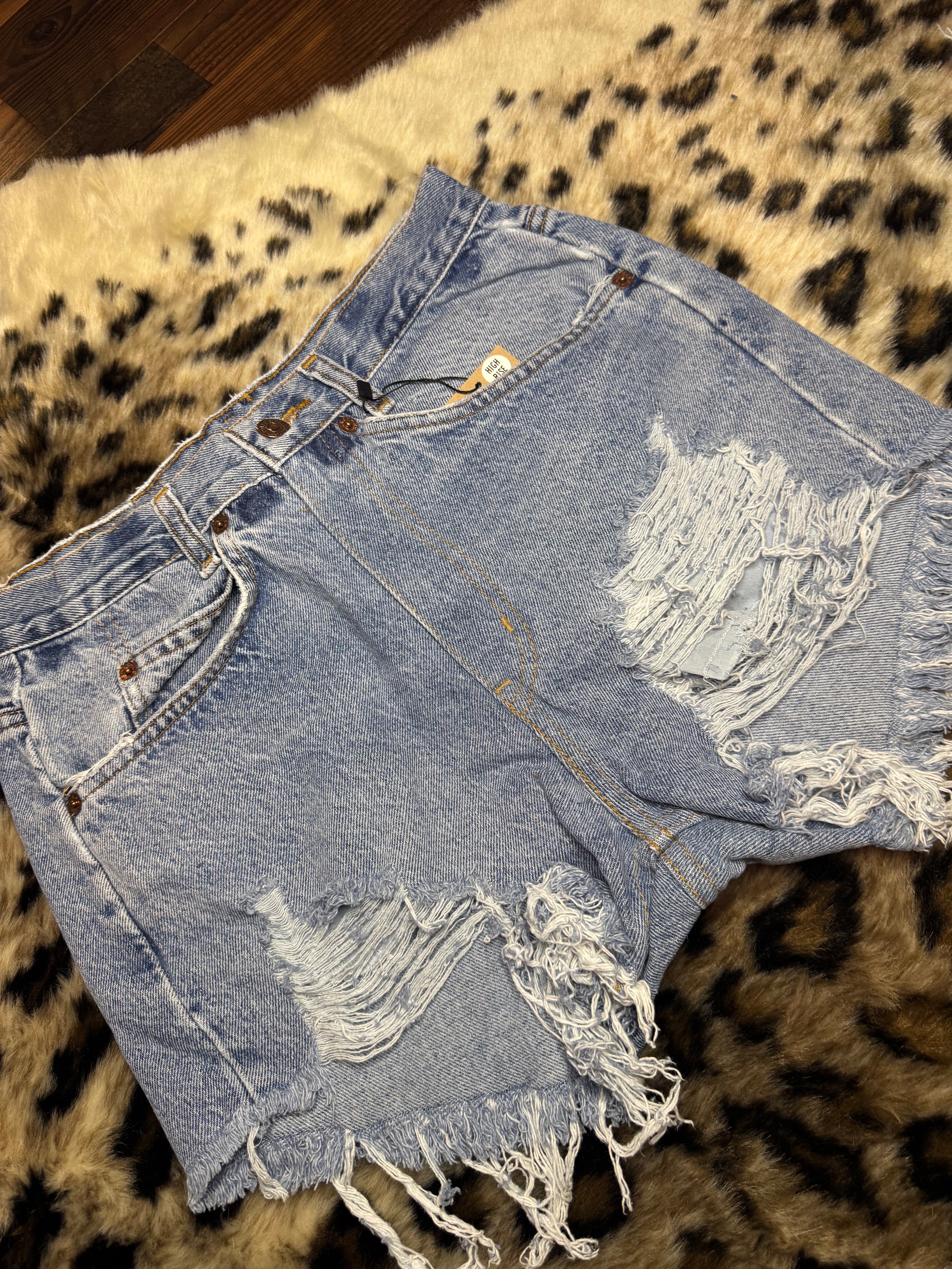 Upcycled High-Rise denim cutoff